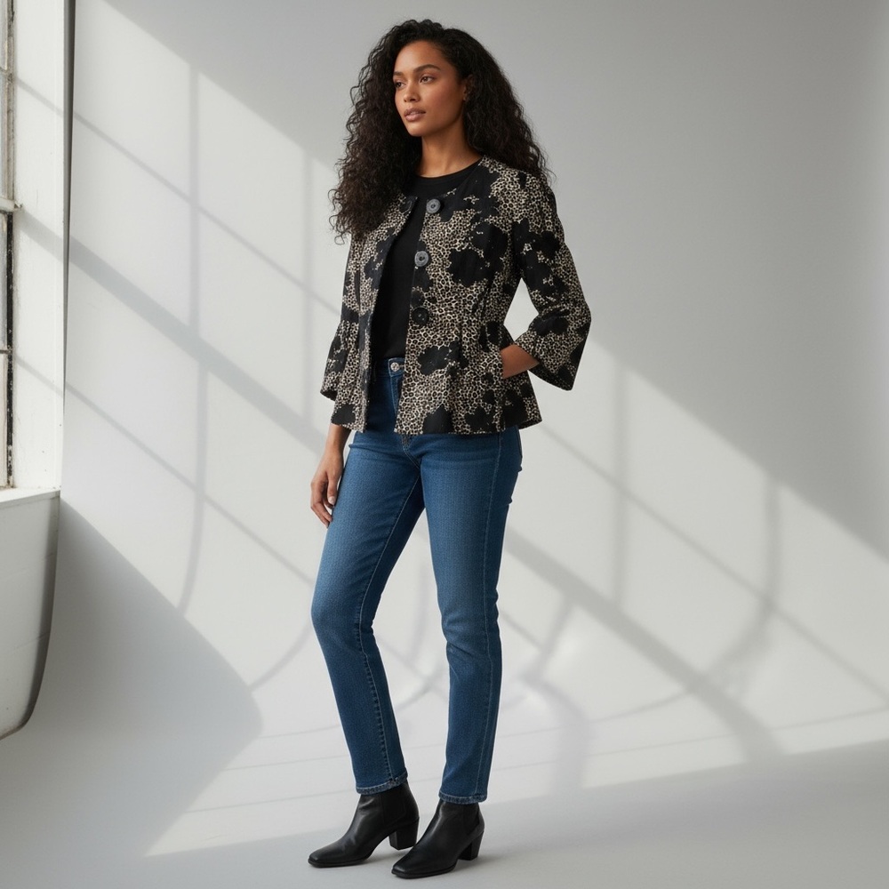 Charles Gray London‎ Peplum Animal Print Jacket